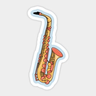 Saxophone Hand Drawn Line Art Musical Instrument Sticker